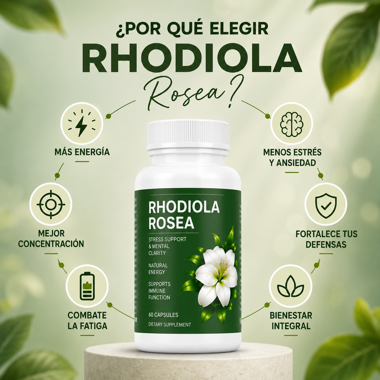Rhodiola Rosea - Menos estrés, Más Energía